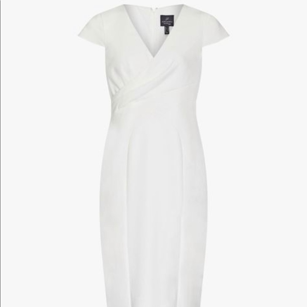 Adrianna Papell V Neck White Dress